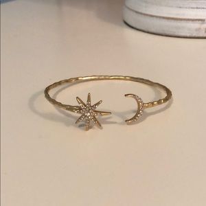 Gold star and moon bangle
